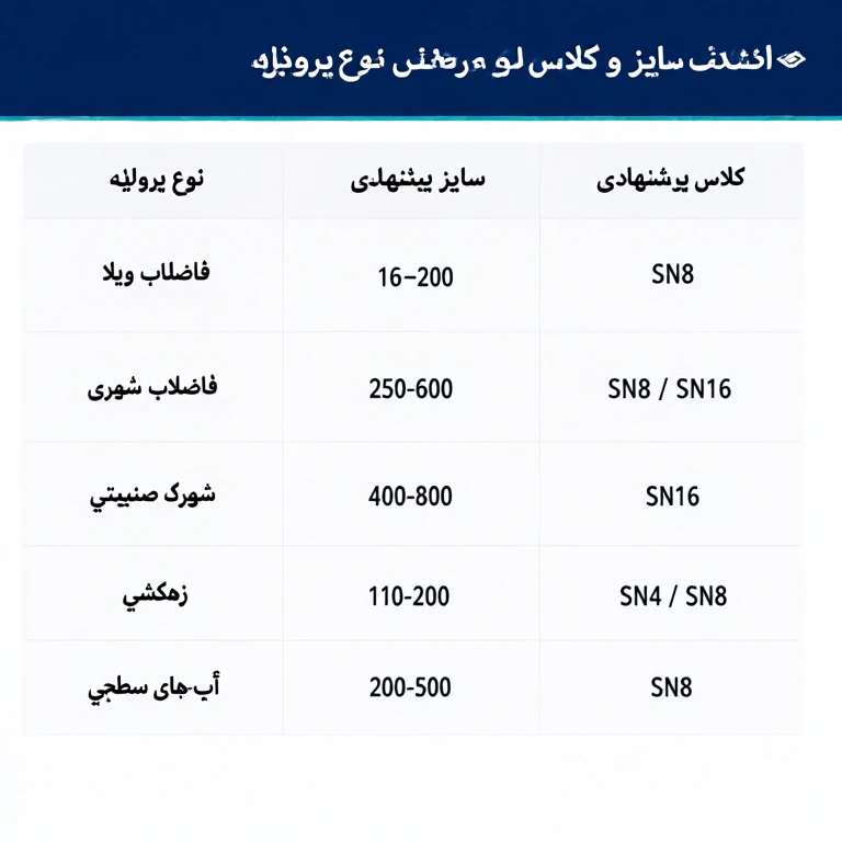 جدول انتخاب لوله کاروگیت قدیر لوله براساس کاربرد|حافظ پلیمر