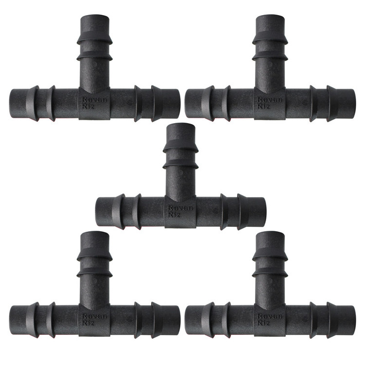 سه راهی آبیاری روان ریز مدل RR-Tee16mm بسته 5 عددی