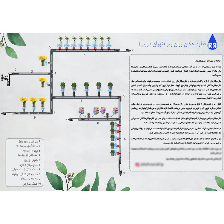 لوازم آبیاری قطره ای تهران دریپ مدل GAMMA-100 مجموعه 100 عددی