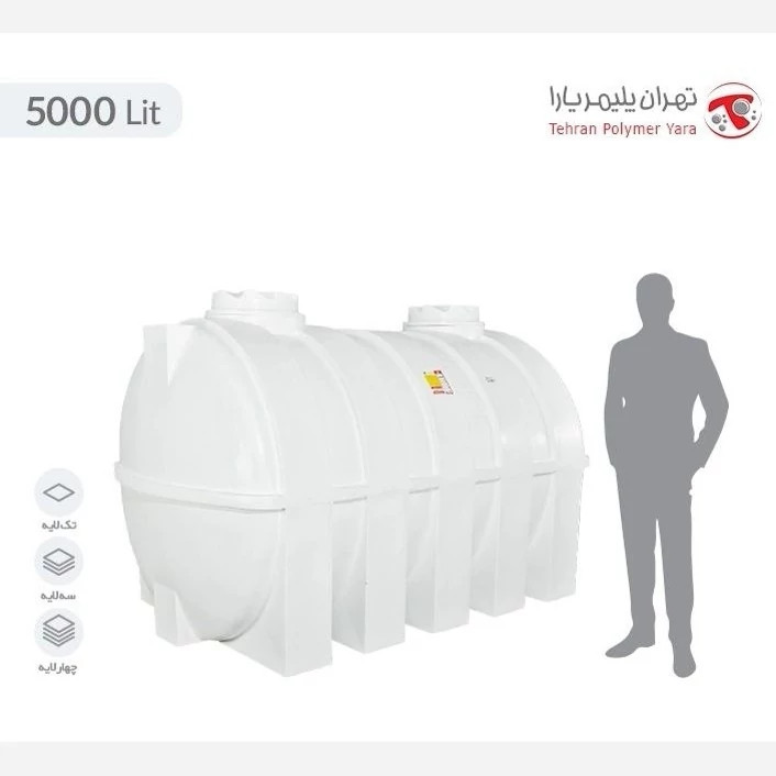 مخزن آب(تانکر) 5000 لیتری افقی (پس کرایه)