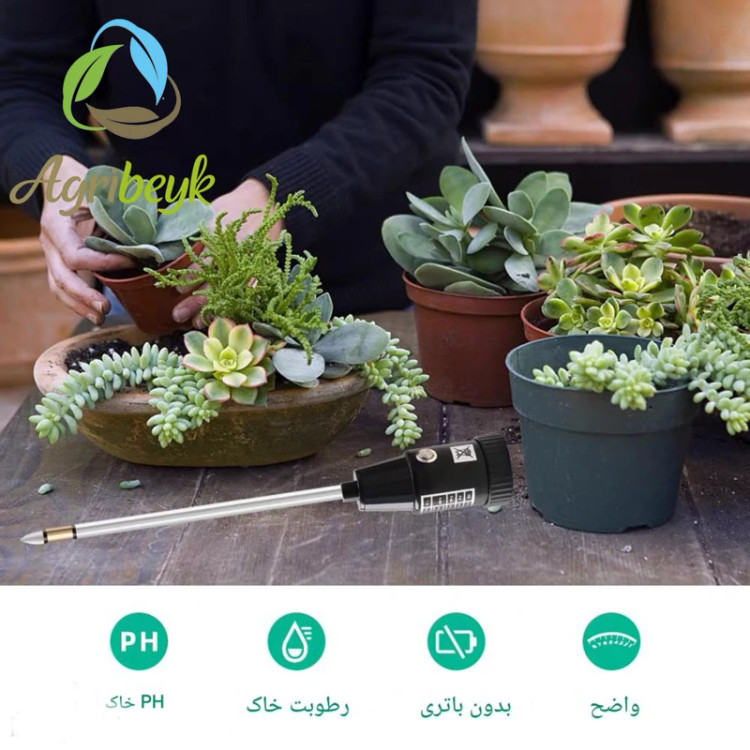 PH سنج و رطوبت سنج خاک بدون باتری