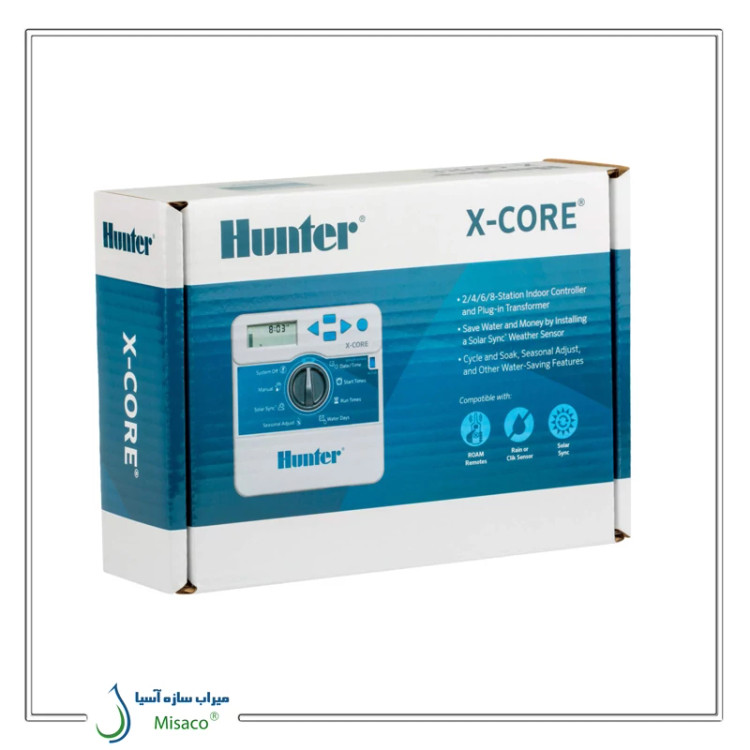 کنترلر آبیاری مدل x-core هانتر 8 ایستگاه - بدون درب