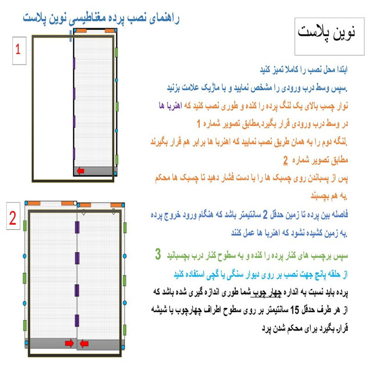 پرده توری مغناطیسی مدل A3 سایز 240x120 سانتی متر