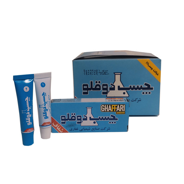 چسب دوقلو غفاری مدل 02 بیرنگ حجم 20 میلی لیتر بسته 12 عددی
