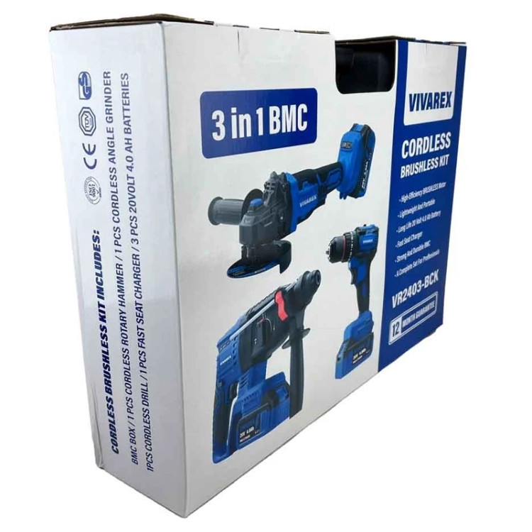 کیت سه عددی ویوارکس مدل VR2403-BCKمینی فرز دریل بتن کن موتور براشلس(ارسال رایگان)