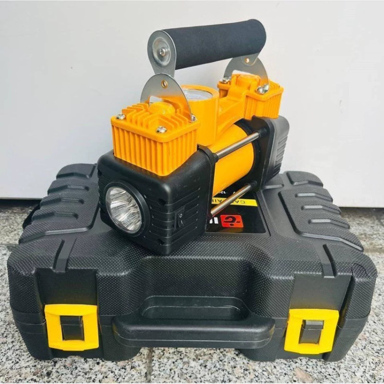 پمپ باد فندکی 1200 وات اینتیمکس خروجی پرقدرت 150 تا 250 psi به همراه لوازم کامل و کابل اتصال به باطری
