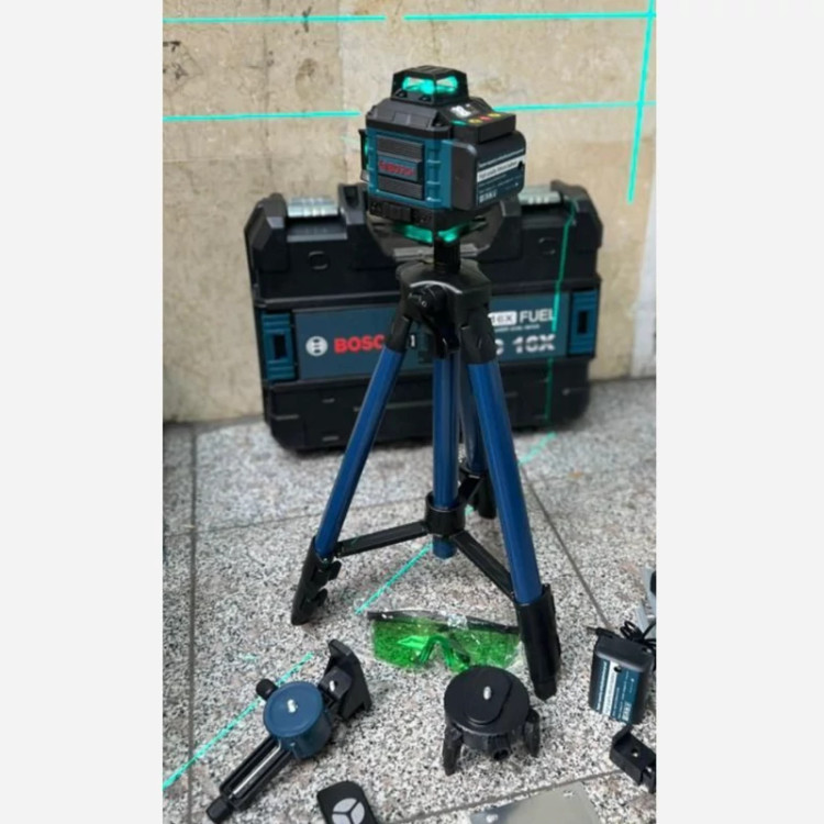 تراز لیزری 4 بعدی16 خط نور سبز بوش BOSCH تحت لیسانس المان با گارانتی تعویض 1 ساله