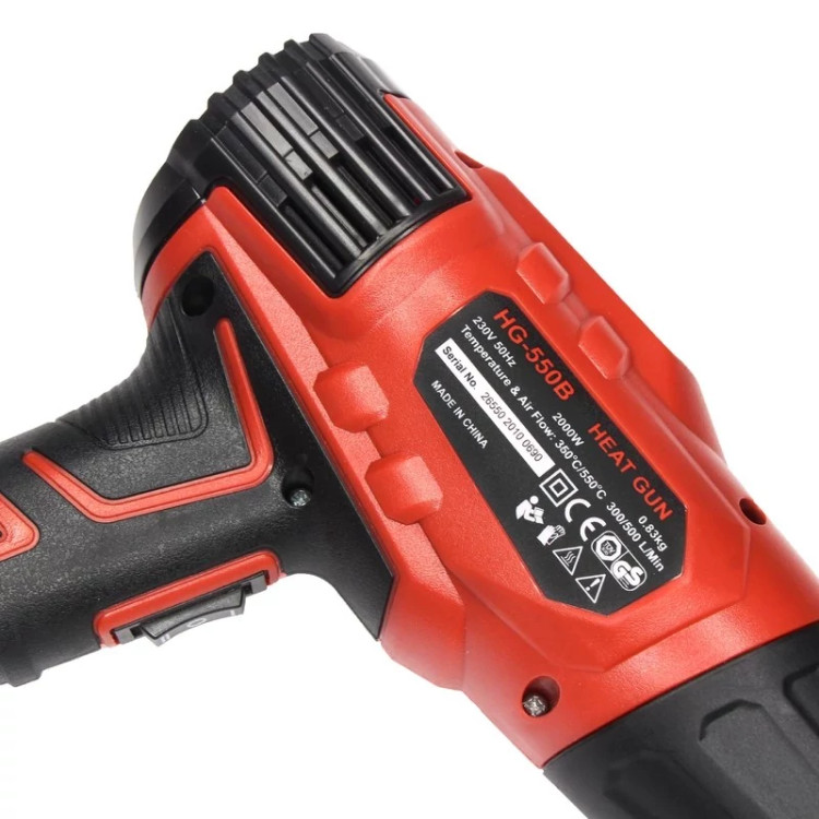 سشوار صنعتی 2000 وات 550 سانتیگراد متغیر با لوازم اضافی محک HG-550B