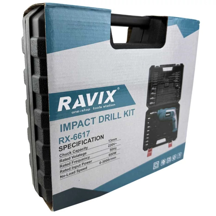 کیت دریل 13 میلیمتر با لوازم راویکس مدل RX-6617