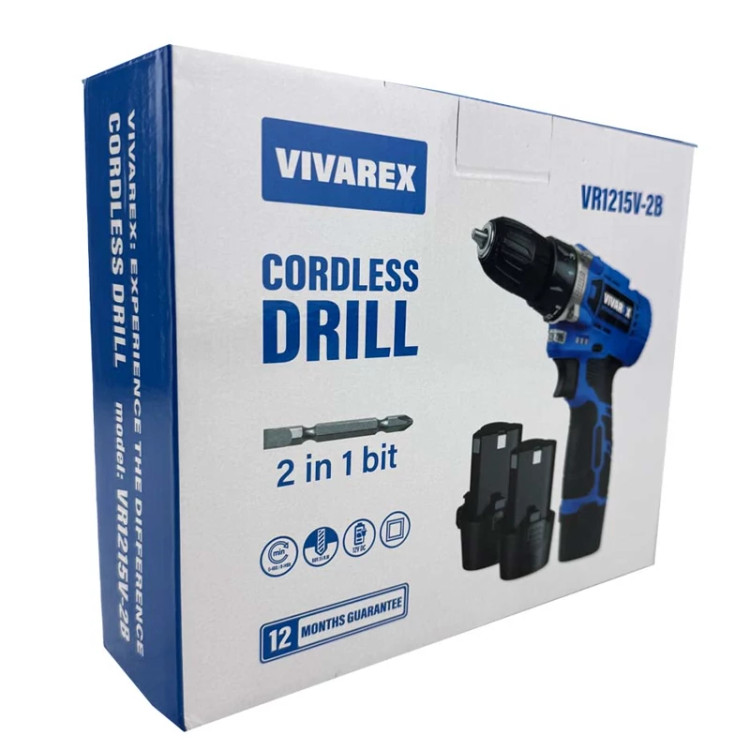 دریل شارژی ویوارکس مدل VR1215V ظرفیت 12 ولت با 2 باتری