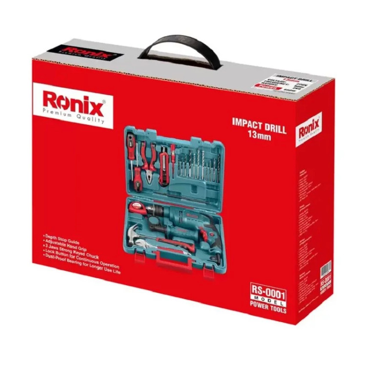 کیت دریل برقی چکشی 13 میلی متری رونیکس مدل RS-0001