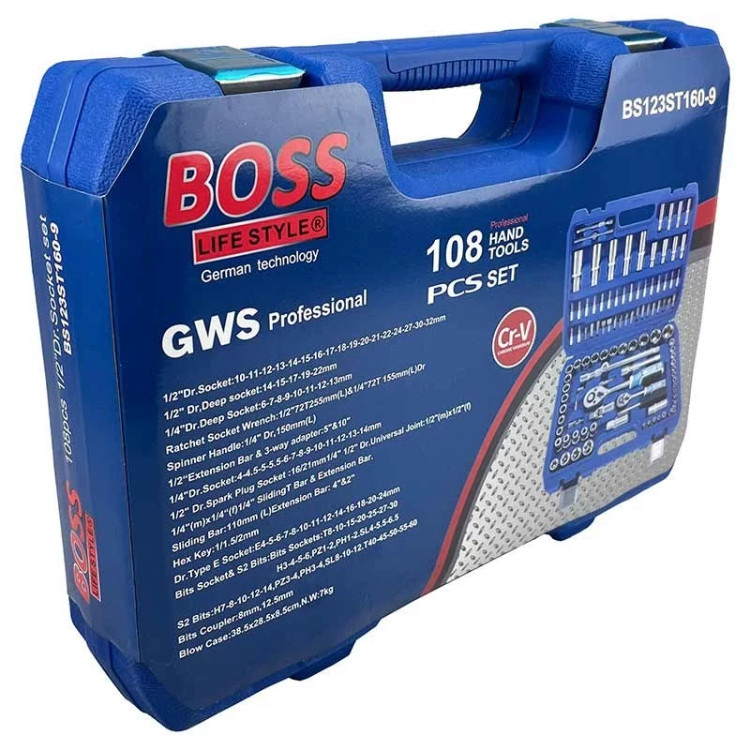 جعبه بکس 108 پارچه کروم وانادیوم باس مدل BS-108PCS