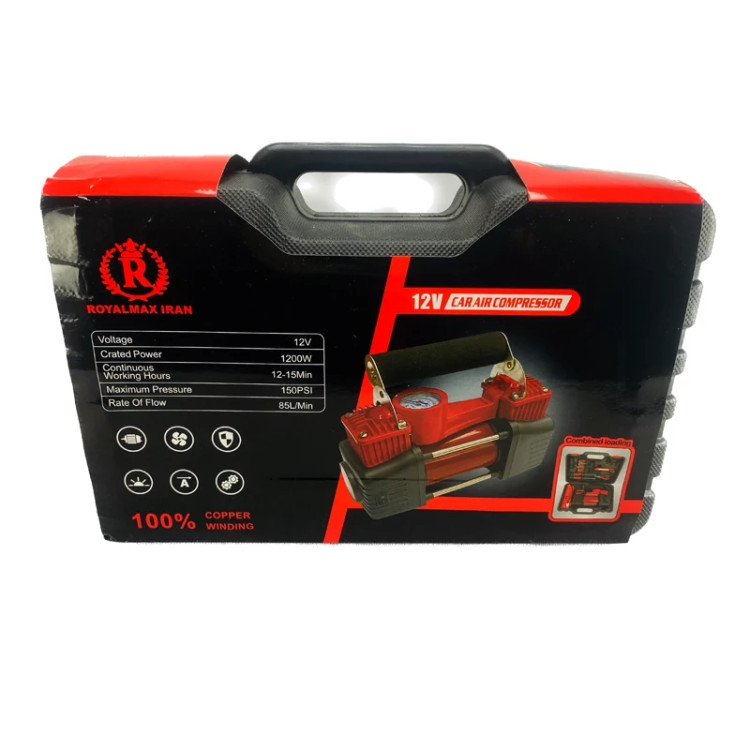 کمپرسور باد فندکی دوسیلندر رویال مکس مدل RM-12V