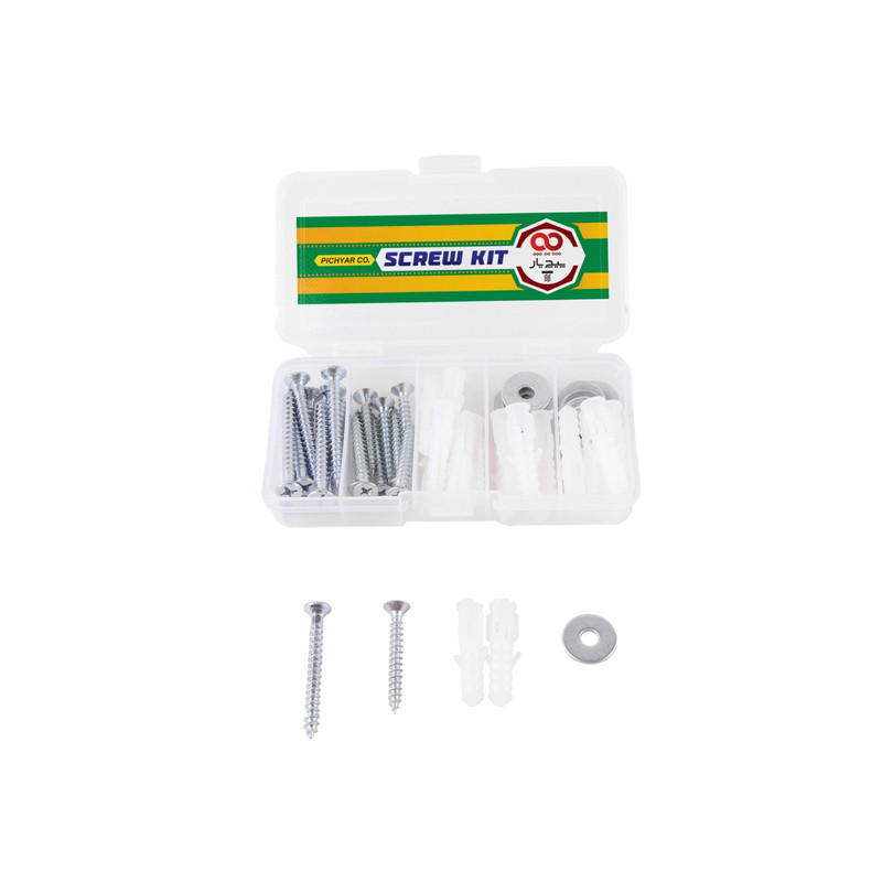 پیچ و رول پلاک پیچ یار مدل KIT مجموعه 61 عددی