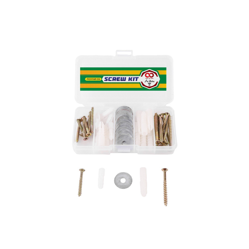 پیچ و رول پلاک پیچ یار مدل Screw kit مجموعه 61 عددی
