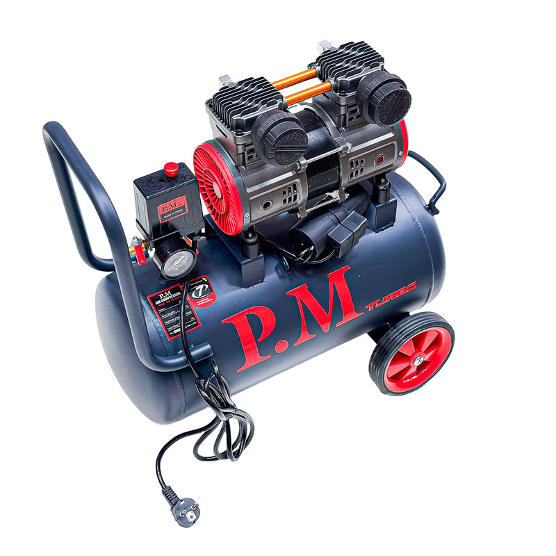 کمپرسور باد سایلنت پی‌اِم مدل TM‑50 Turbo ظرفیت ۵۰ لیتر