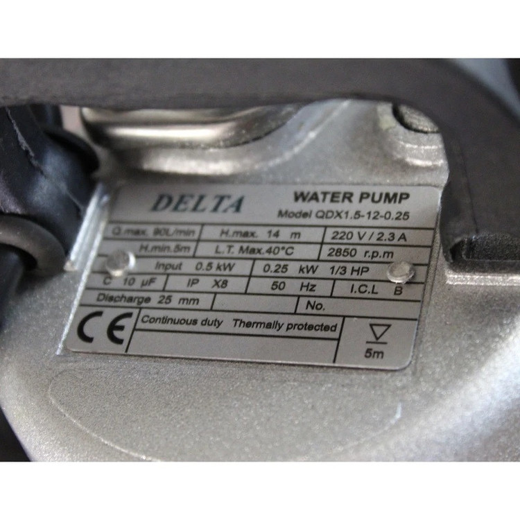 پمپ کف کش نیم اسب بخار دلتا مدل QDX1.5-12-0.25F