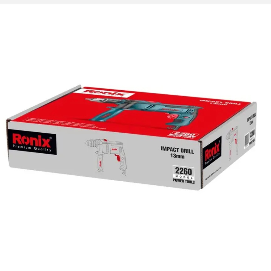 دریل 2260 رونیکس 750 وات 13 میل آچاری با قابلیت راست گرد و چپ گرد با قابلیت چکشی و 12 ماه گارانتی رونیکس