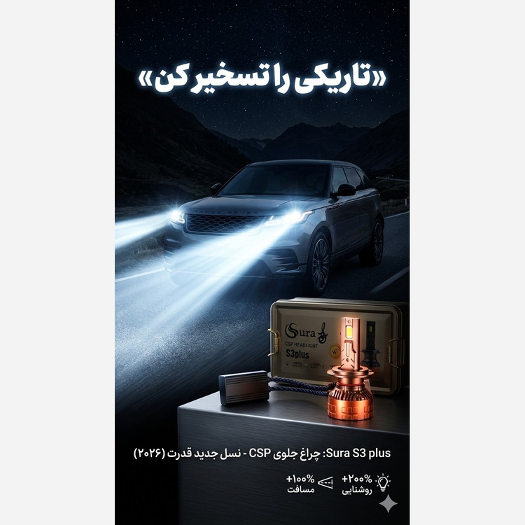 هدلایت نیوS3 پلاس سورا 80 وات واقعی(پس کرایه)