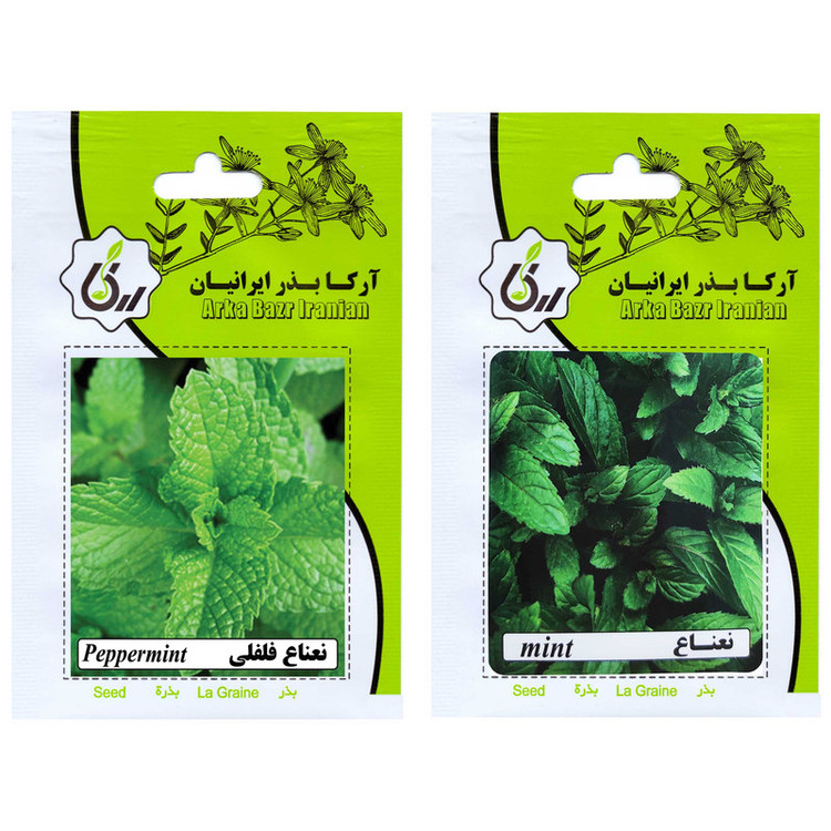 بذر نعناع و نعناع فلفلی آرکا بذر ایرانیان کد ARK-A-ARK-02 وزن 20 گرم مجموعه 2 عددی