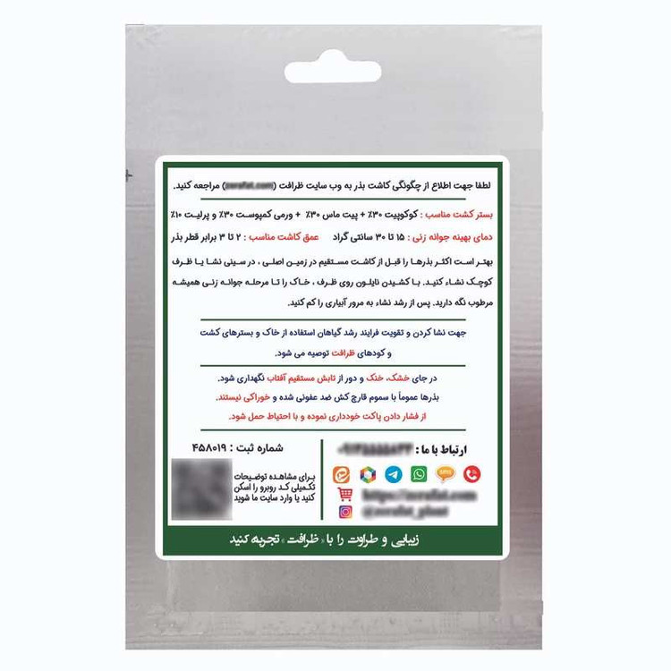 بذر چمن خارجی اسپرت چهار تخم ظرافت مدل BZ9663 مجموعه 5 عددی