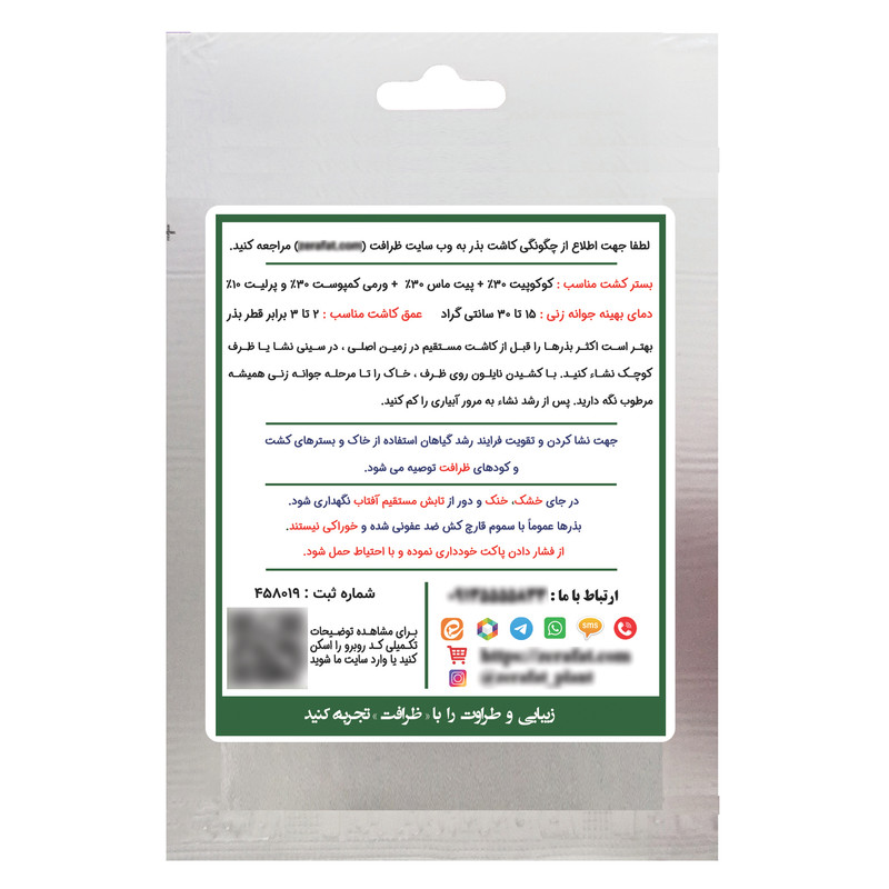بذر ریحان بنفش مدل BZ18373