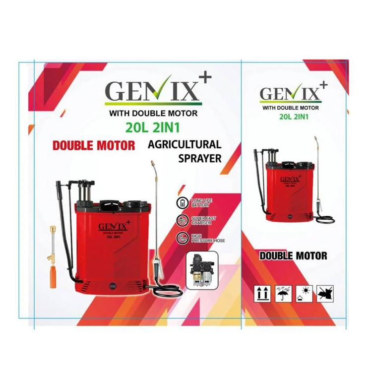 سمپاش شارژی دو موتور جنیکس پلاس مدل Gnx700 ظرفیت 20 لیتر