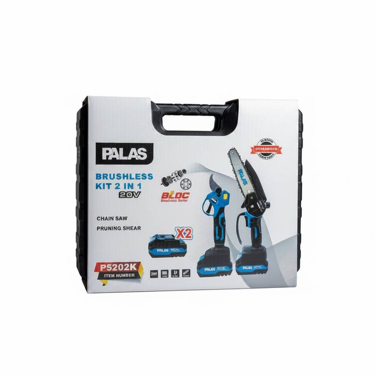 قیچی و اره زنجیری شارژی پالاس مدل P5202K مجموعه 2 عددی