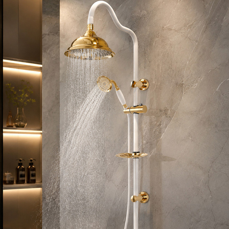 سردوش حمام پاپیروس مدل استیل New-Luxury مجموعه 2 عددی