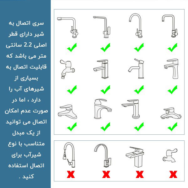 سری شیرآلات مدل فیلتر دار 1080 درجه پرفشار