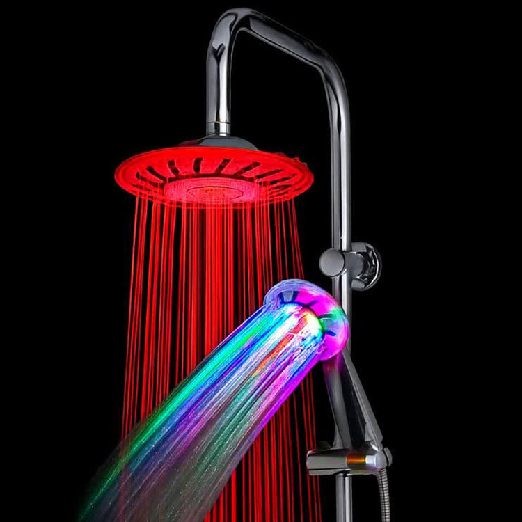 سردوش حمام پاپیروس مدل روشنایی خودکار LED-Crystal مجموعه 2 عددی