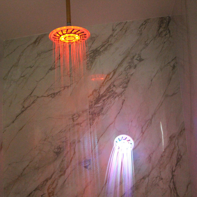 سردوش حمام پاپیروس مدل روشنایی خودکار LED-Crystal مجموعه 2 عددی