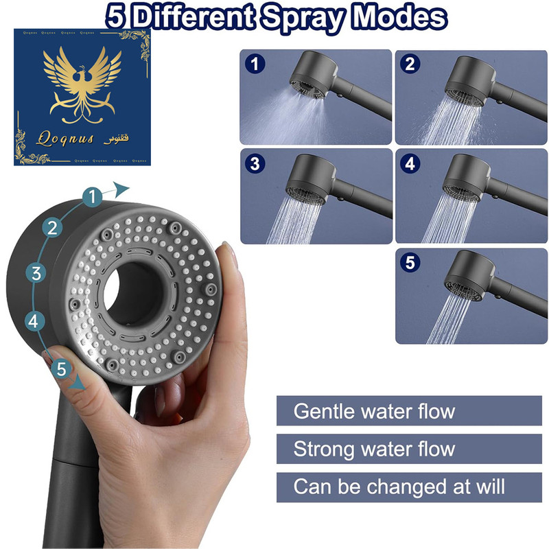 سردوش حمام ققنوس مدل چند حالته فیلتردار Spring