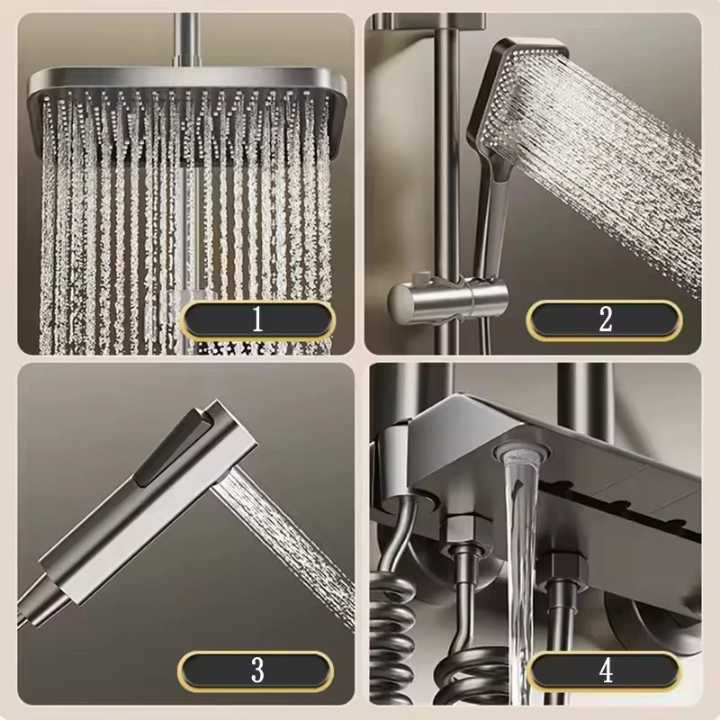 شیر دوش حمام هایشین مدل پیانویی مانیتوردار لوکس کد ۶۰۰۴