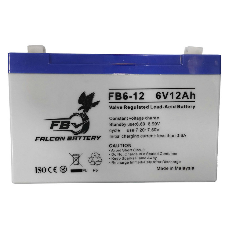 باتری سیلد اسید 6 ولت 12 آمپر فالکون مدل KSRE-6V-12A