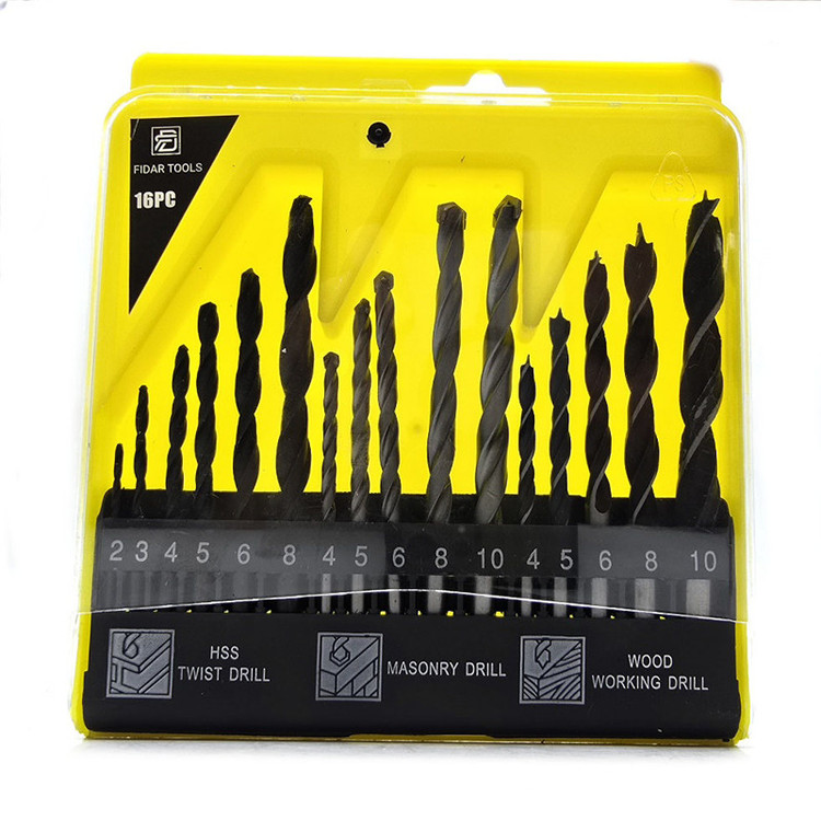 مته دریل شارژی و دریل برقی فیدار مدل HSS-16PCS مجموعه 16 عددی