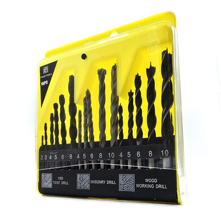 مته دریل شارژی و دریل برقی فیدار مدل HSS-16PCS مجموعه 16 عددی