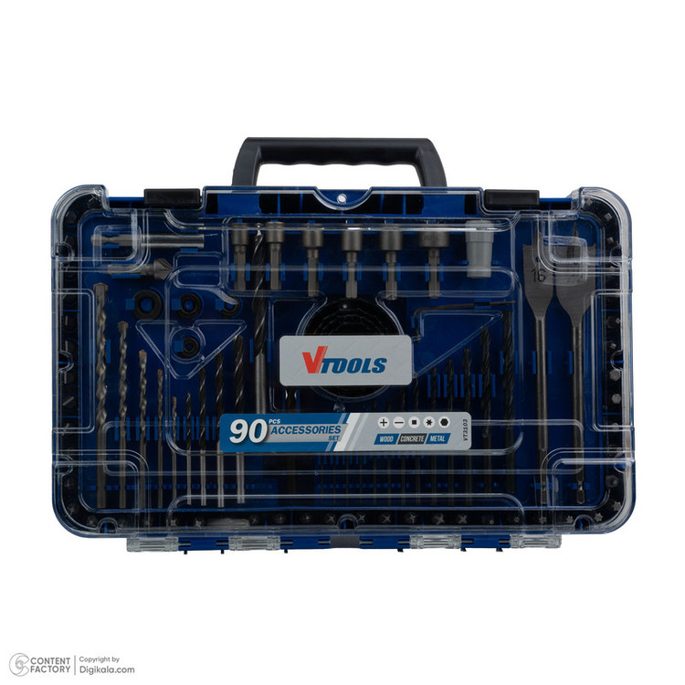 مجموعه 90 عددی مته و سر پیچ گوشتی وی تولز مدل vt3103