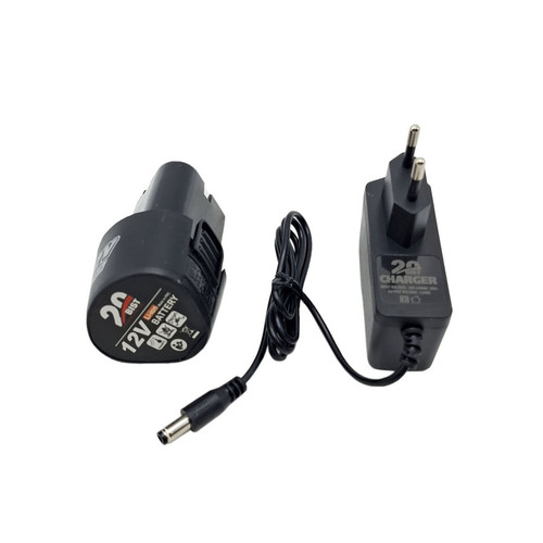 مجموعه شارژر و باتری دریل شارژی 12 ولت 1/5 آمپر بیست مدل Li_ion 12V مجموعه 2 عددی