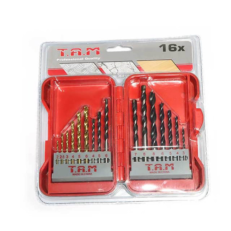 مته چوب و فلز و الماسه تام مدل AJ-W/M/A-123074 مجموعه 16 عددی