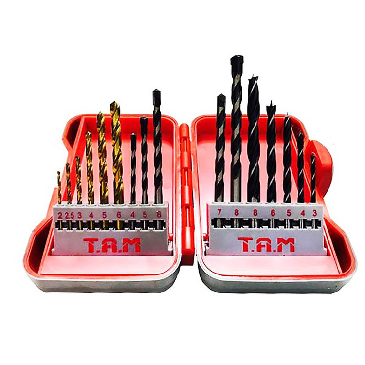 مته چوب و فلز و الماسه تام مدل AJ-W/M/A-123074 مجموعه 16 عددی