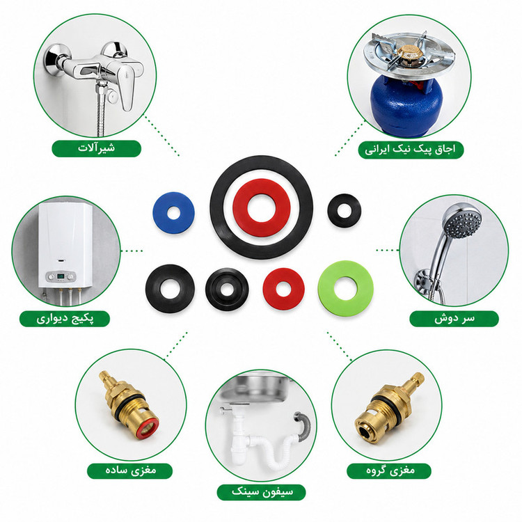 واشر لاستیکی هامر مدل HomeFix بسته 45 عددی