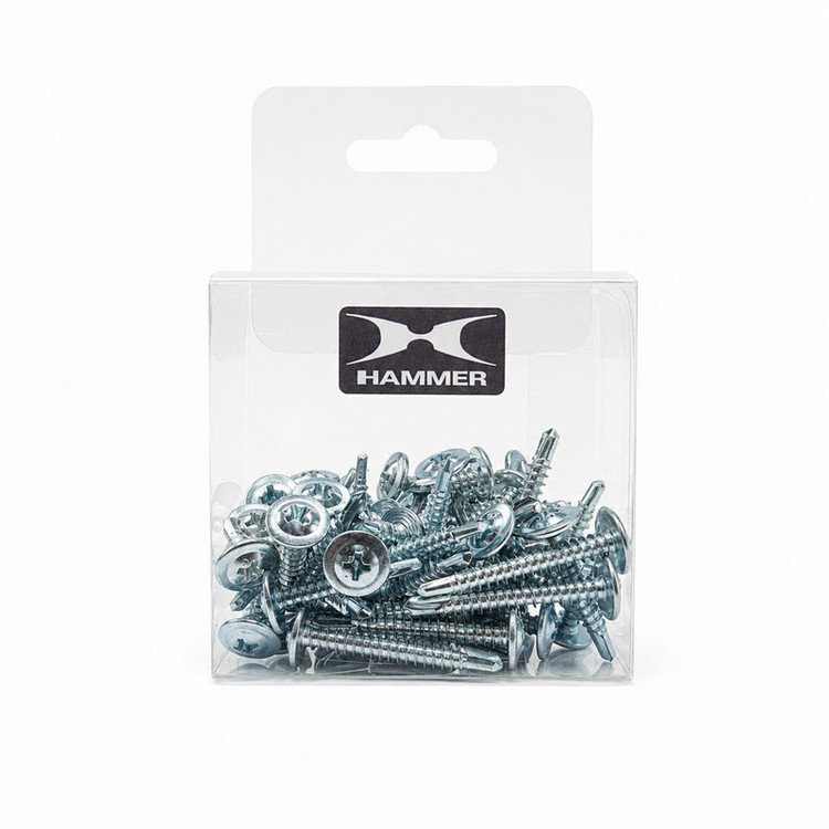 پیچ سرمته هامر مدل واشردار کد HomeFix بسته 60 عددی