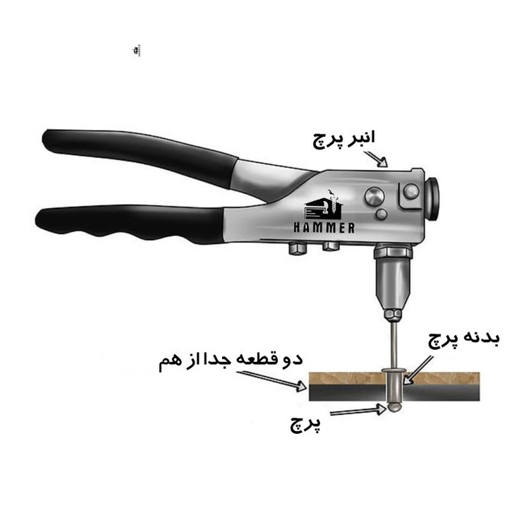 میخ پرچ هامر مدل 4x12mm بسته 50 عددی