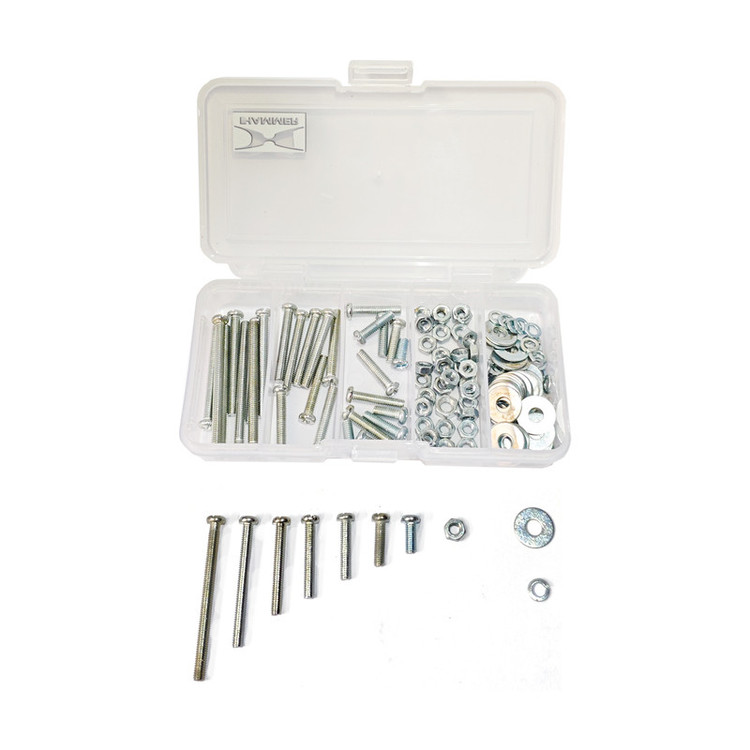 پیچ و مهره و واشر هامر مدل استوانه کد M4 R بسته 280 عددی