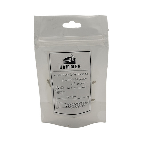 پیچ چوب هامر مدل چهارسو کد 4so-5cm مجموعه 30 عددی