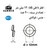 واشر هامر مدل فنری کد M12 بسته 30 عددی