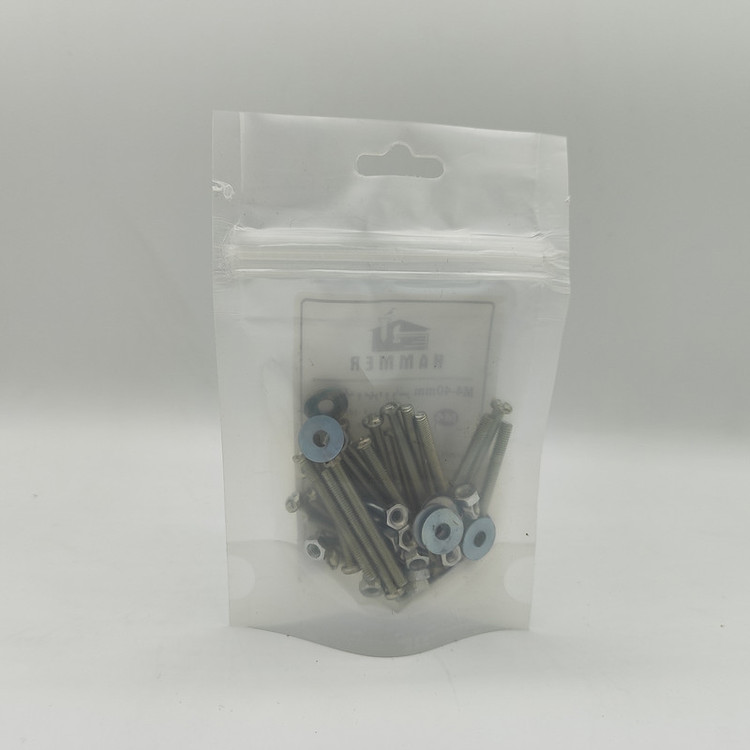 پیچ و مهره و واشر هامر مدل استوانه کد M4-40mm بسته 75 عددی