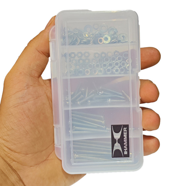 پیچ و مهره و واشر هامر مدل استوانه کد M3 R بسته 480 عددی