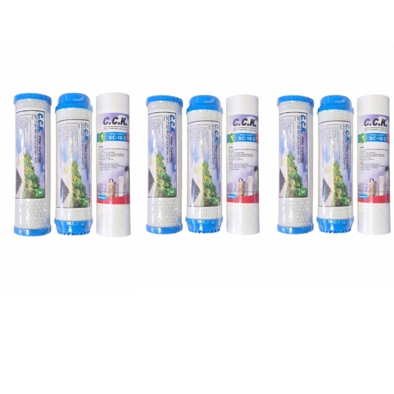 فیلتر دستگاه تصفیه آب خانگی سی سی کا مدل RO-09 مجموعه 9 عددی